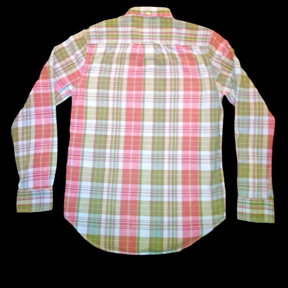 (S) Lucky Brand Fitted Purple/Blue Checkerboard Western Snap Button Down - Picture 3 of 3